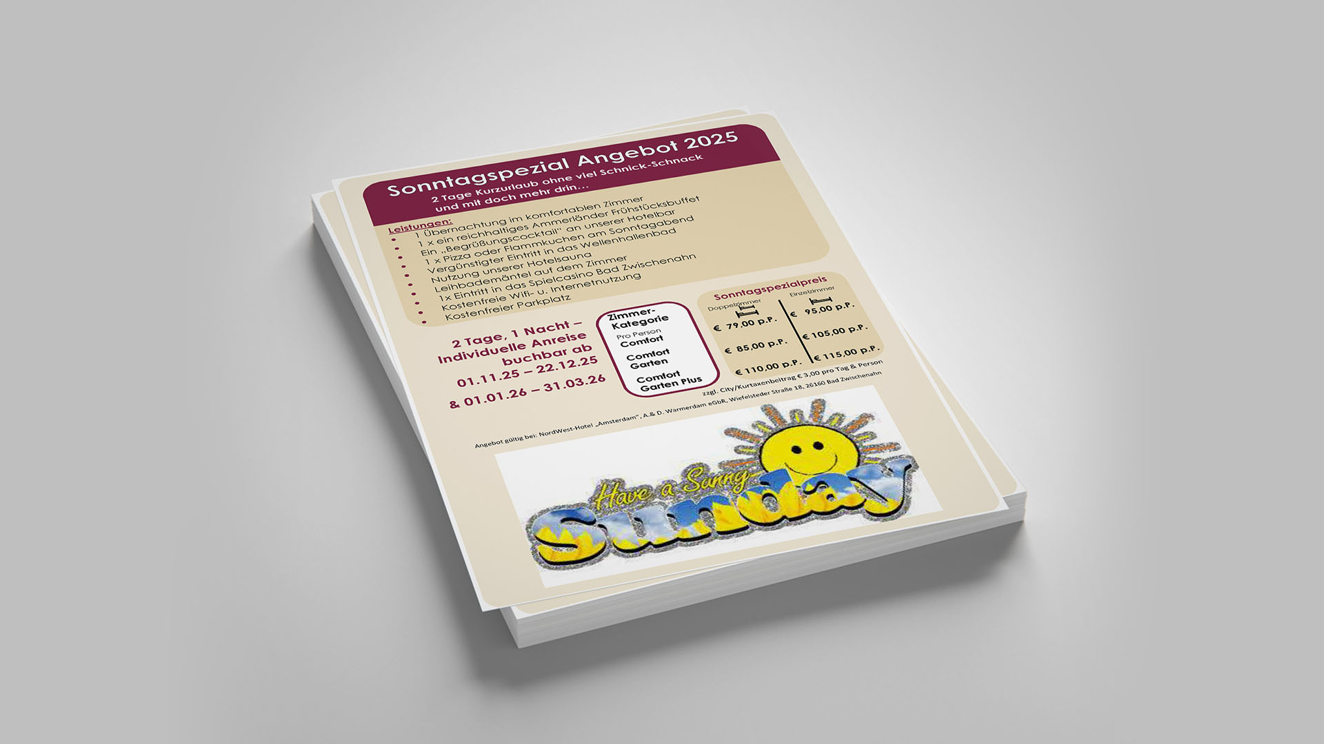 NordWest-Hotels Prospekte Preview Sontagspezial Angebot
